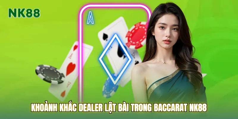 Khoảnh khắc dealer lật bài trong Baccarat NK88